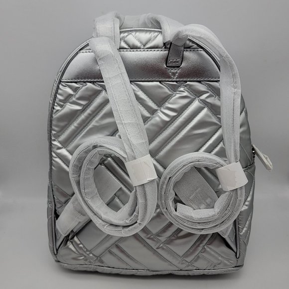 Michael Kors Abbey Medium Backpack Quilted Silver display picture 1
